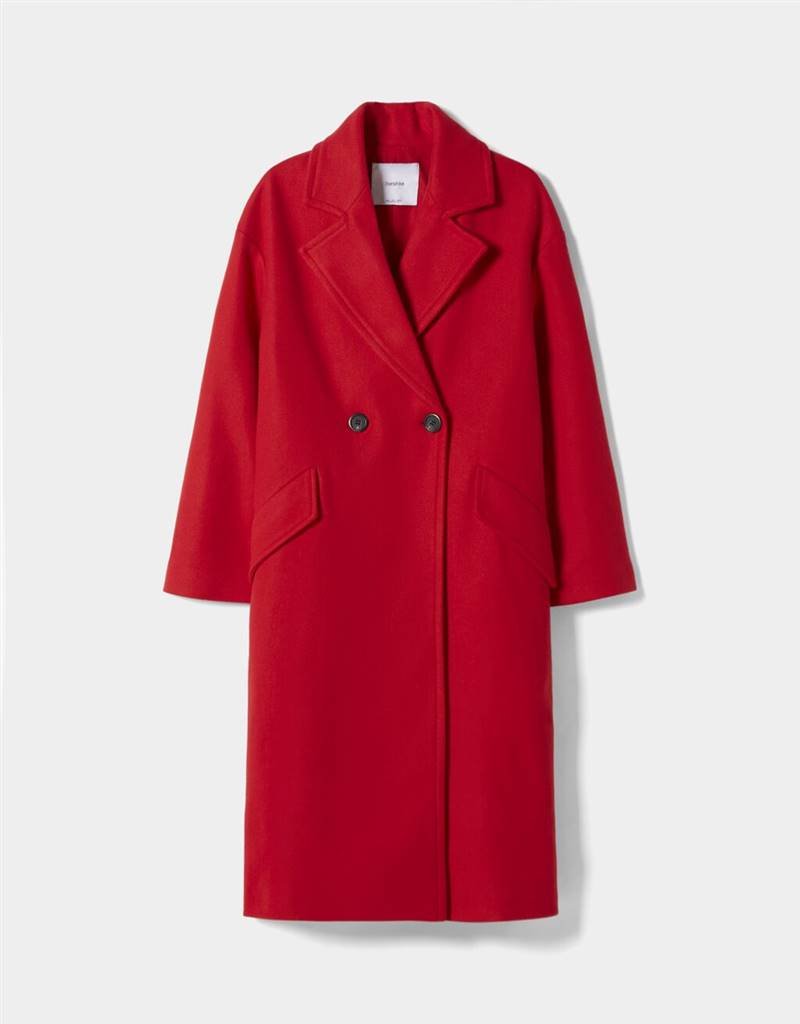 Bershka red coat