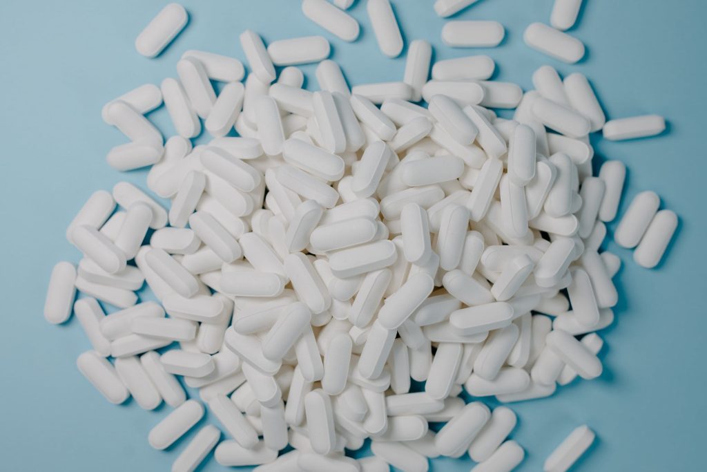 Pile of white pills