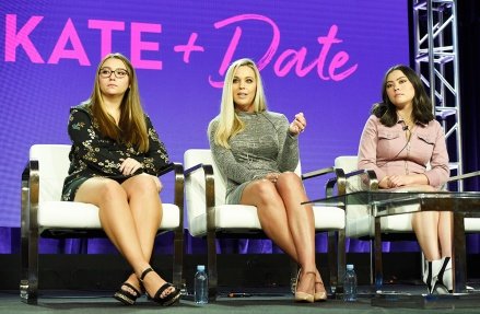 Kate Gosselin, center, and her daughters Cara, left, and TLC series cast member Mady "kate plus date," Attend a panel discussion about the show during the 2019 Winter Television Critics Association press tour on Tuesday, February 12, 2019, in Pasadena, Calif. (Photo by Chris Pizzello/Invision/AP)