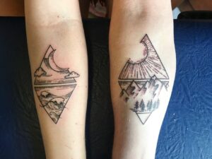 couple triangle tattoo