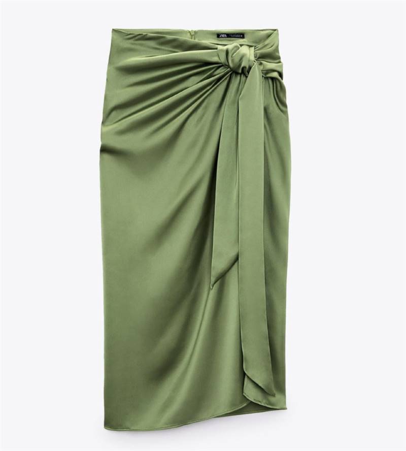 Zara satin skirt-knot