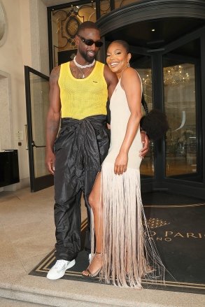 Milan, ITALY - Gabrielle Union and Dwayne Wade are seen during Milan Fashion Week.  Pictured: Gabrielle Union, Dwayne Wade BACKGRID USA 19 JUNE 2022 USA: +1 310 798 9111 / usasales@backgrid.com UK: +44 208 344 2007 / uksales@backgrid.com Publication*