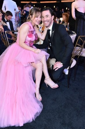 Kaley Cuoco, left, and Tom Pelphrey at the 74th Annual Emmy Awards at the Microsoft Theater in Los Angeles 74th Emmy Awards - Backstage and Audience, Los Angeles, United States - September 12, 2022