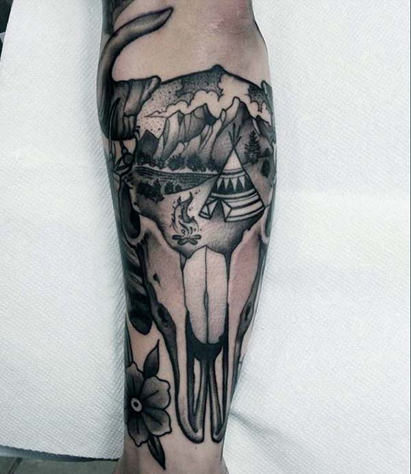 Bull Skull Tattoo