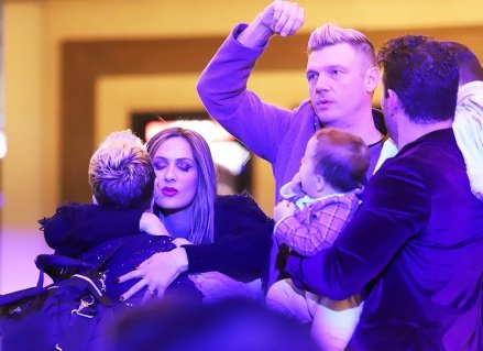 Nick Carter and sister Angel try to enjoy the holiday at an event with Lance Bass and his family after the loss of brother Aaron Carter.  They all gathered for a CBS Holiday Show with Gloria Estefan and other cast members at The Grove.  20 November 2022 Pictured: Angel Carter and Nick Cater.  Photo credit: APEX / MEGA TheMegaAgency.com +1 888 505 6342 (Mega Agency TagID: MEGA919754_008.jpg) [Photo via Mega Agency]