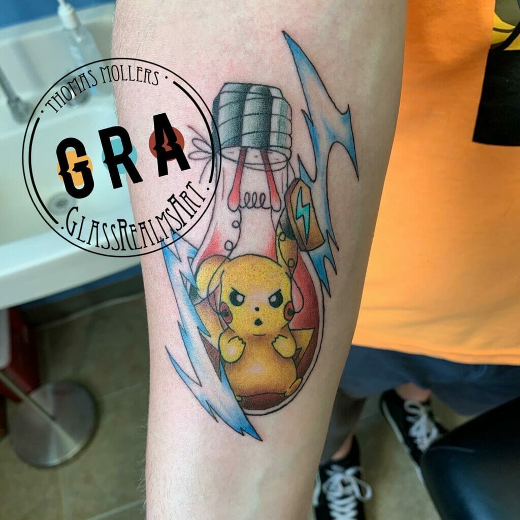 Pikachu lightbulb tattoo ideas