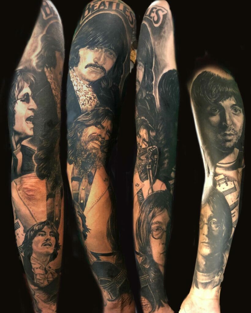 Classic Rock Band Music Sleeve Tattoos