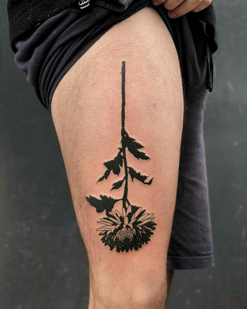 Reverse chrysanthemum stem tattoo