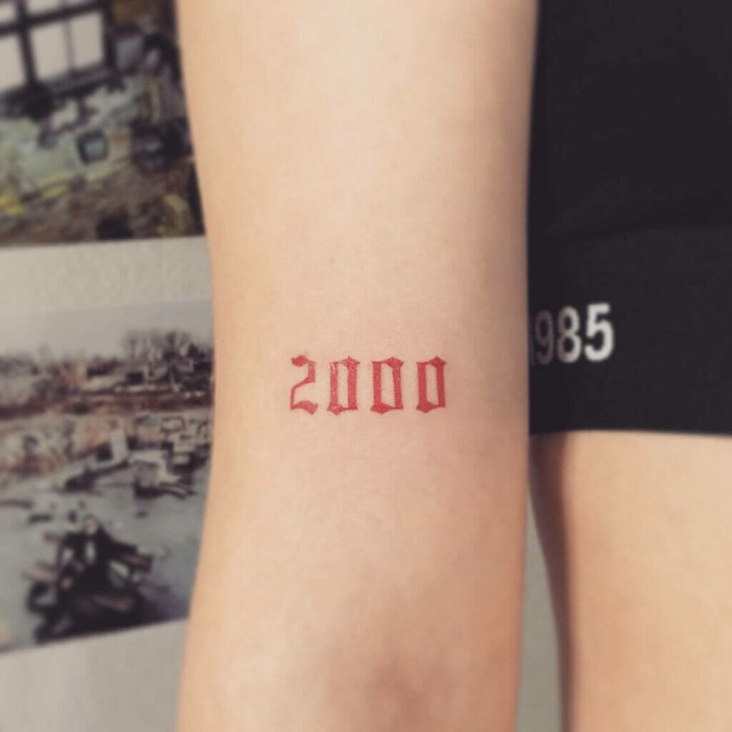 The red Simple 2000 tattoo design