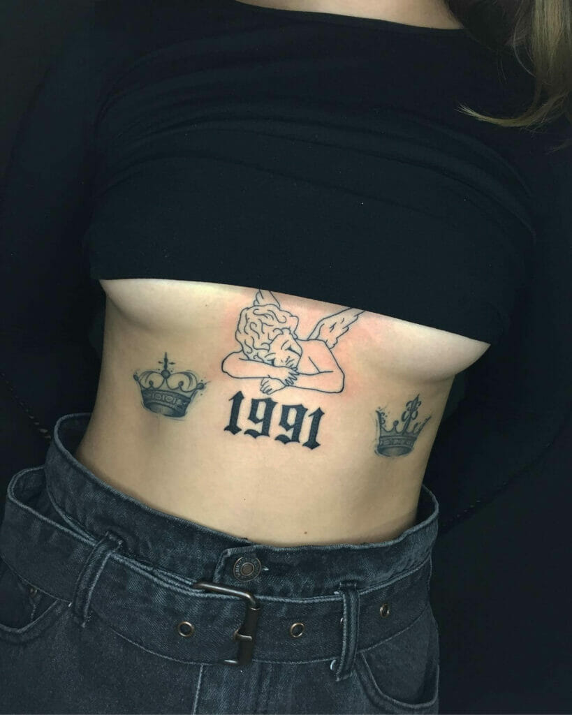 1991 year of birth chest tattoo