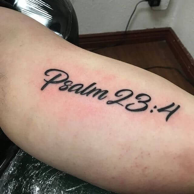 Simple tattoo design from Psalm 23:4