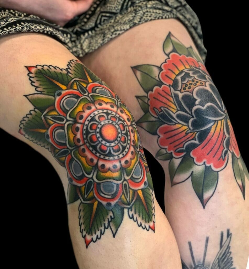 Radiant and gorgeous colored mandala tattoo design