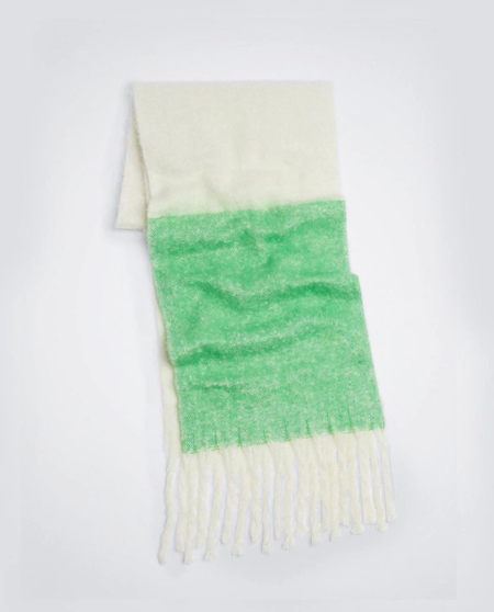 Thick Scarf With Fringes In Natural