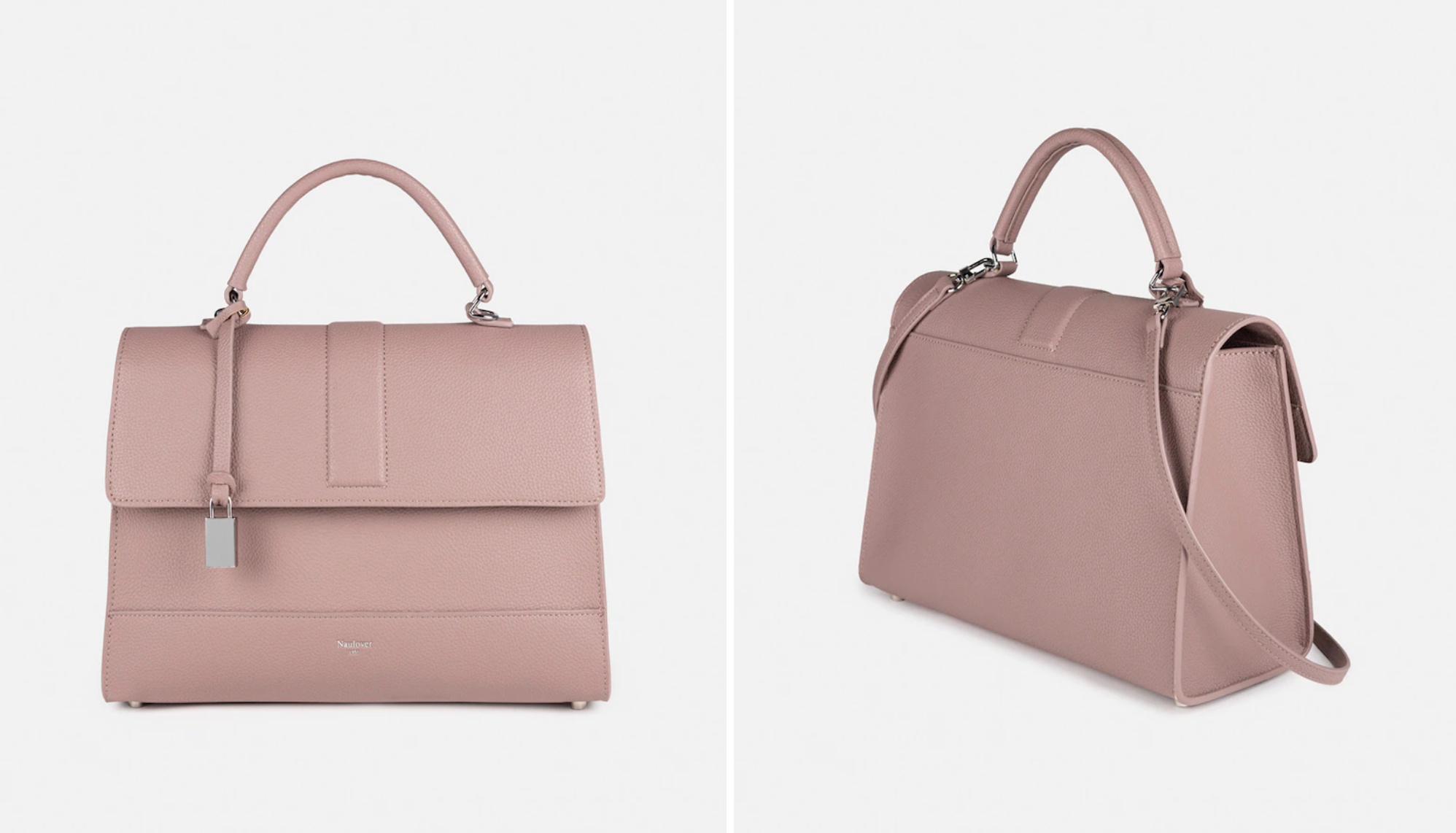 Medium pink handbag with flap
