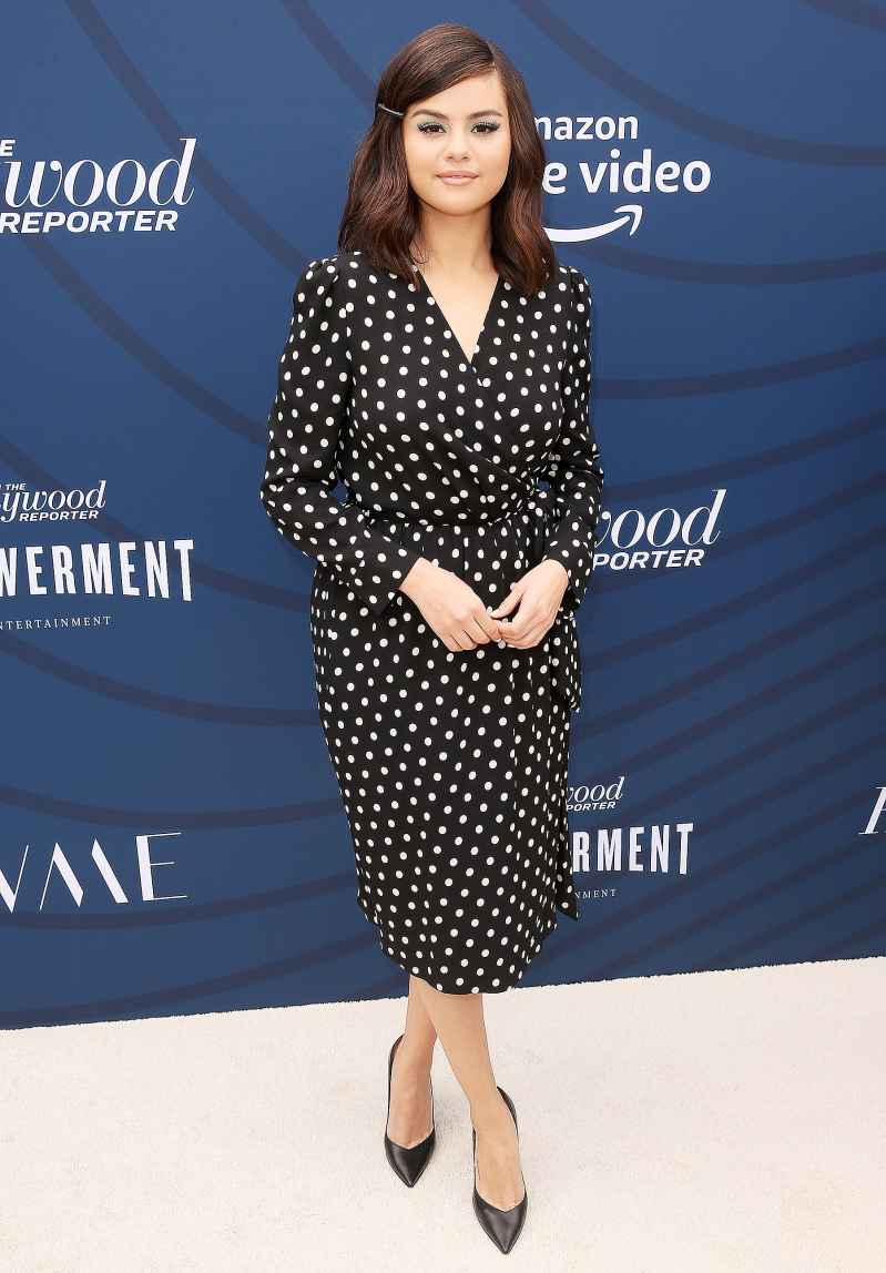 Selena Gomez Polka-Dot Dress April 30, 2019