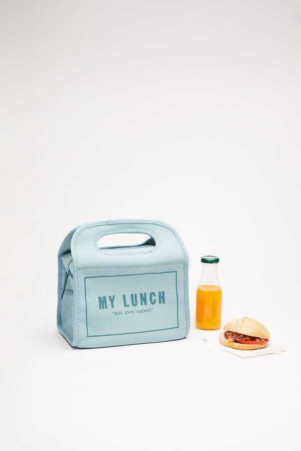 Blue neoprene lunch box