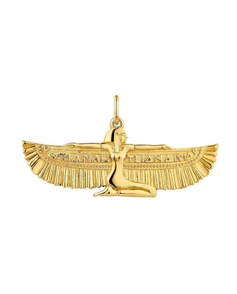 Charm collection Cul de sac in silver with gold finish in the shape of a winged goddess