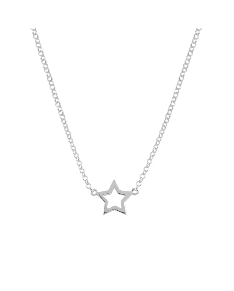 Silver Empty Star collection pendant with star