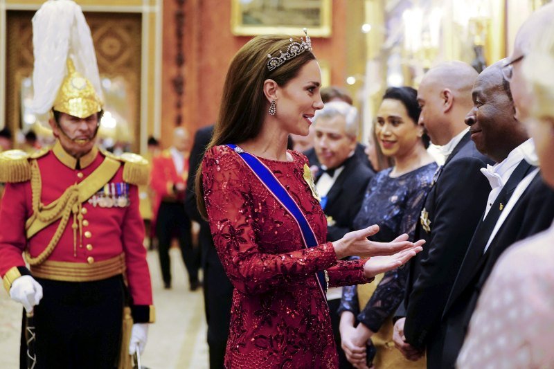 Princess Kate Tiara 757 Britain's Kate, Princess of Wales, during a Diplomatic Corps reception at Buckingham Palace in London