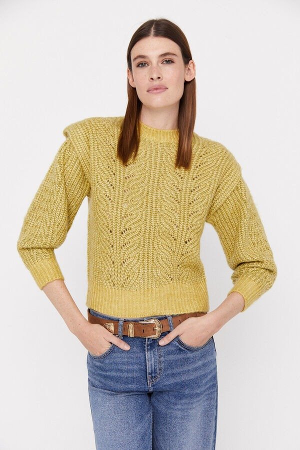 Pearlized jumper with shoulder pad