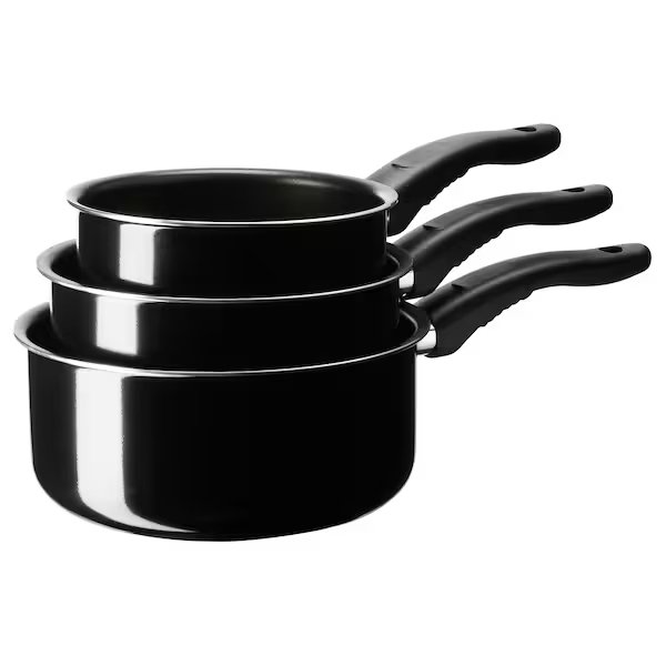 KAVALKAD: Saucepan set of 3, black
