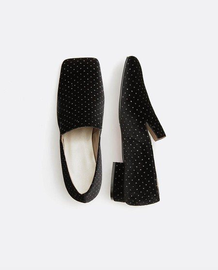 Women's Black Studded Slippers