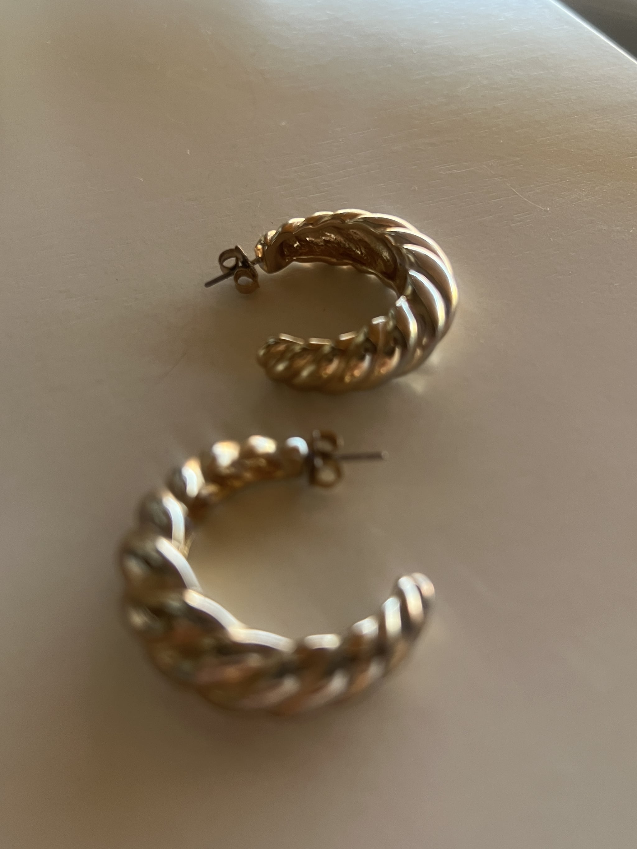 aim for a new day textured little metal hoops