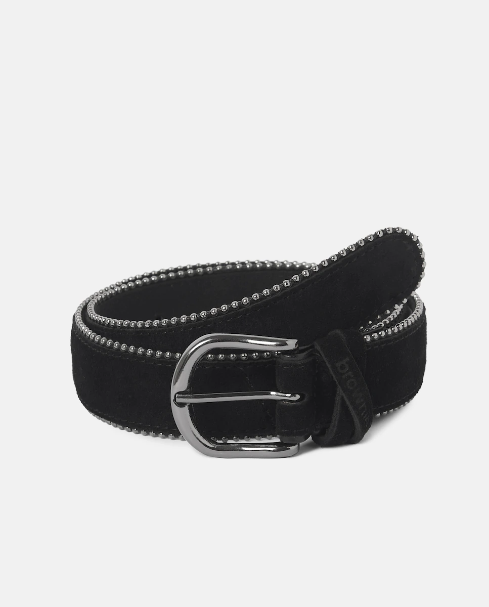 Brownie belt in black leather with ball detail