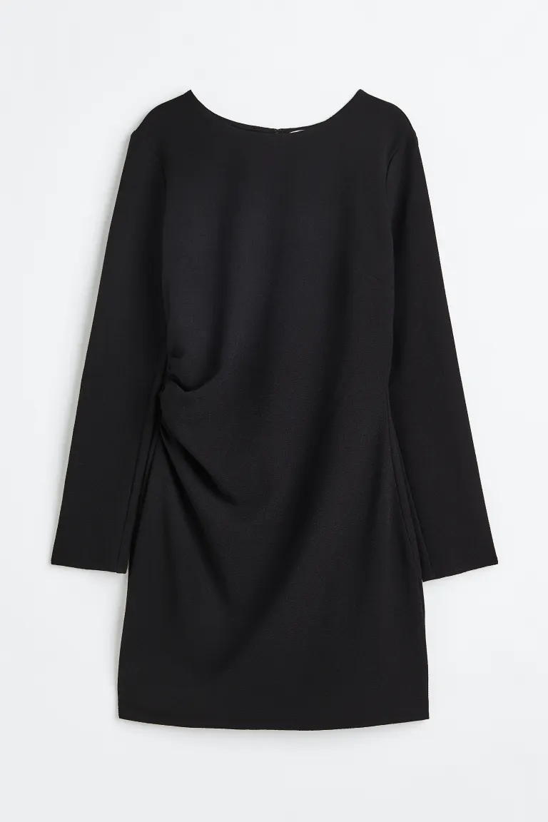 H&M crepe shirred mini dress