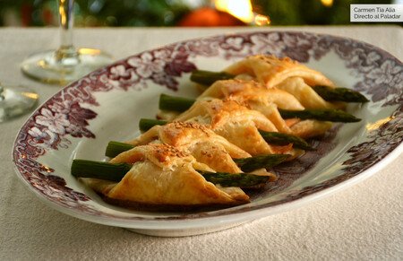 Salmon and wild asparagus puff pastry