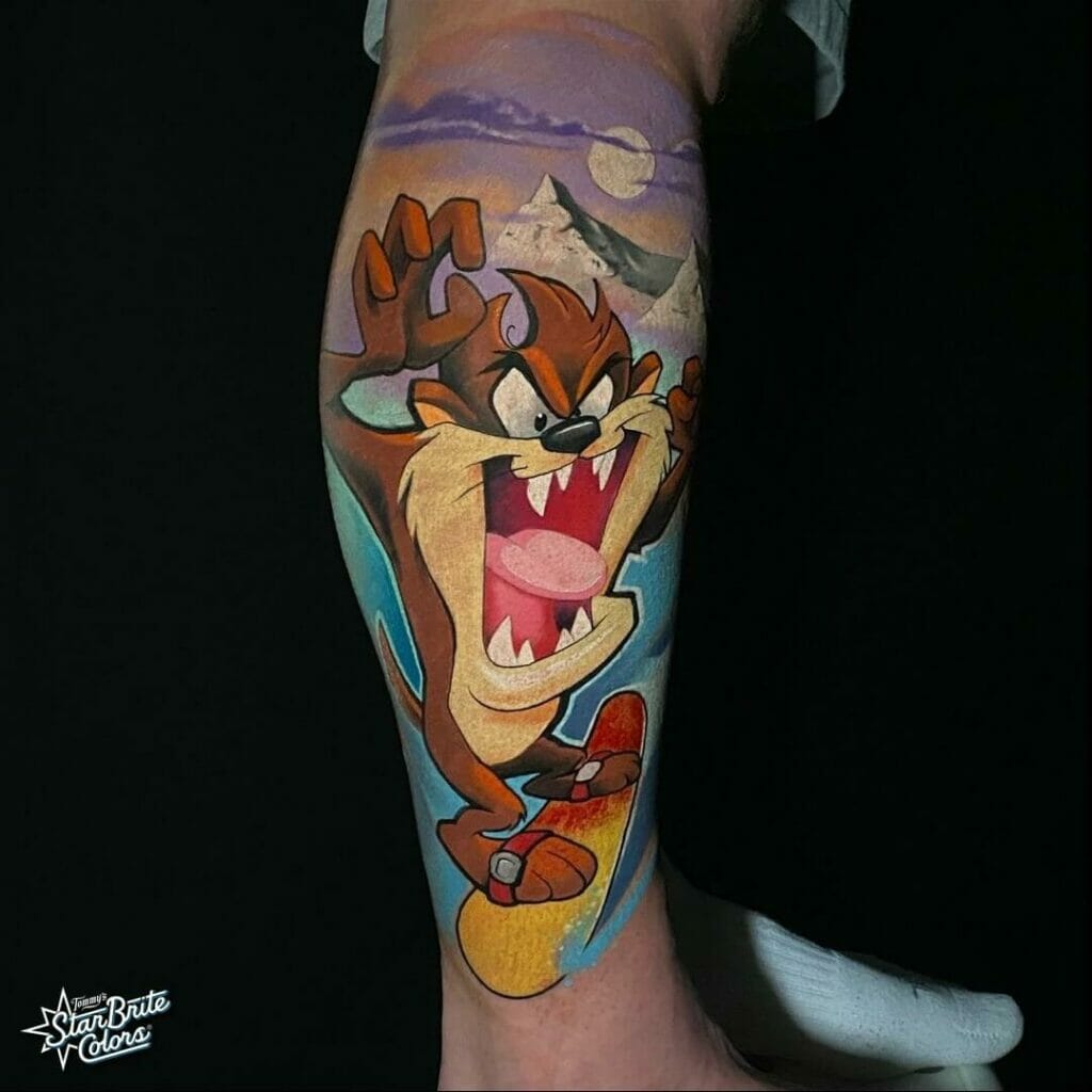 The Tasmanian Devil Tattoo skater cartoon character