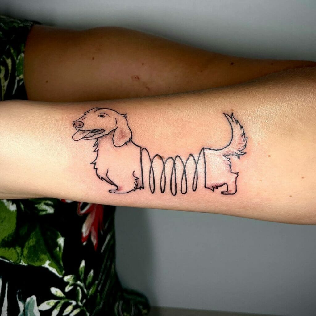 Verspielte Springy Weiner Dog Tattoo-Ideen