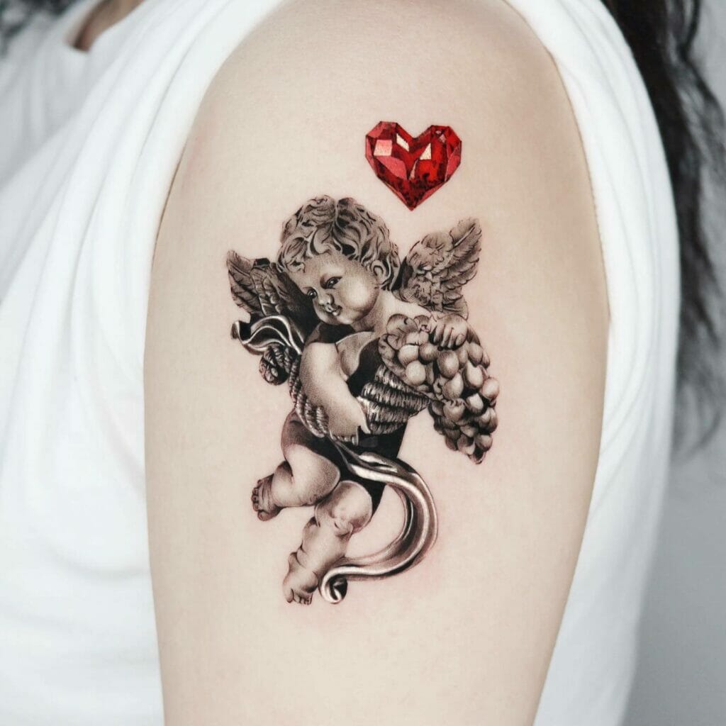 Small angel tattoo