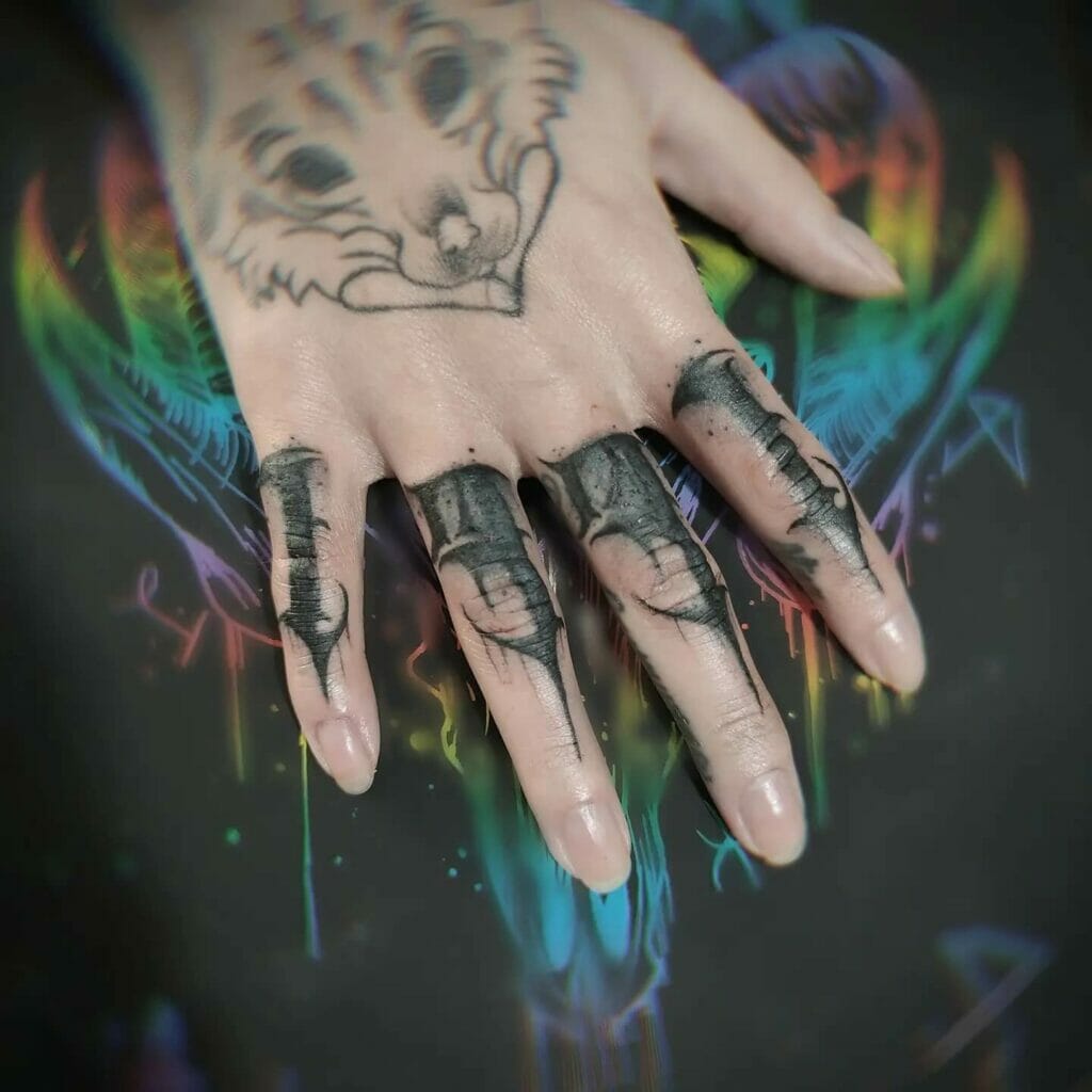 Blue 1991 birth year hand tattoo