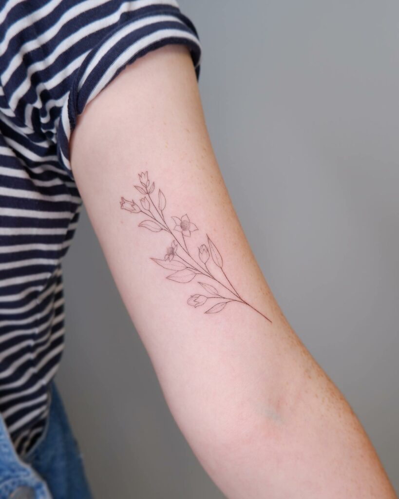 Primula Outline Tattoo
