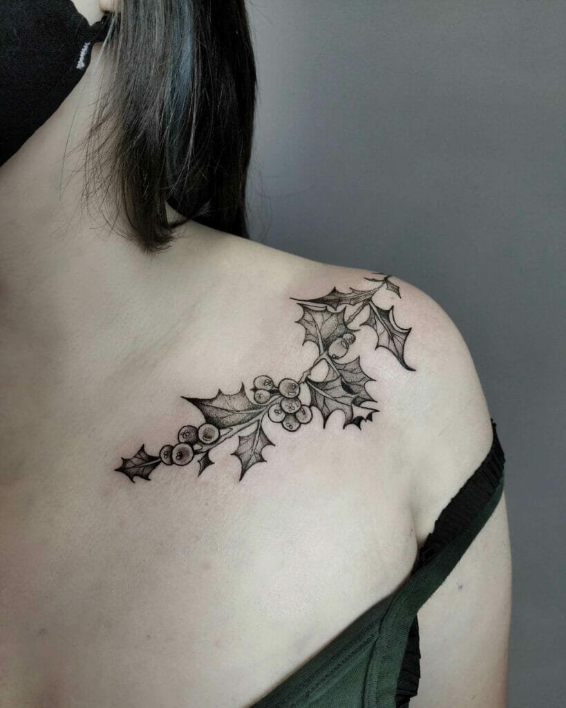 Beautiful blackwork tattoos with floral motifs for women