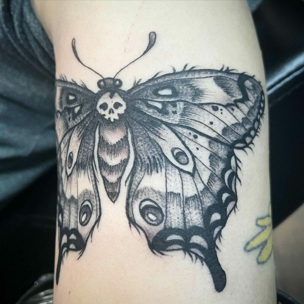 Artistic Moth Black Magic Tattoo Design