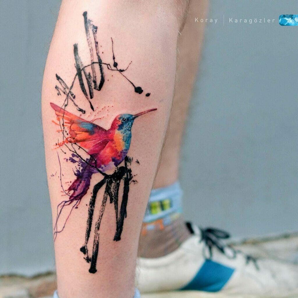 Amazing Watercolor Hummingbird Tattoo Designs