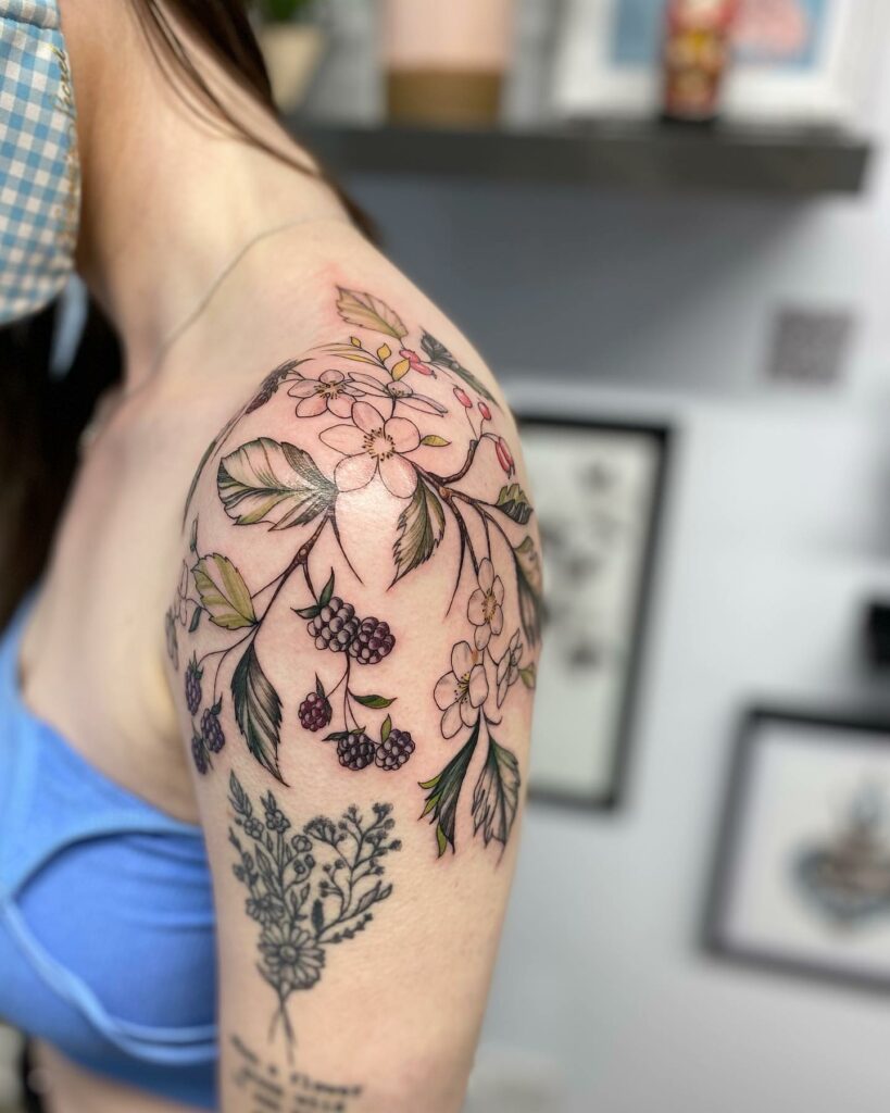 Colored hawthorn tattoo