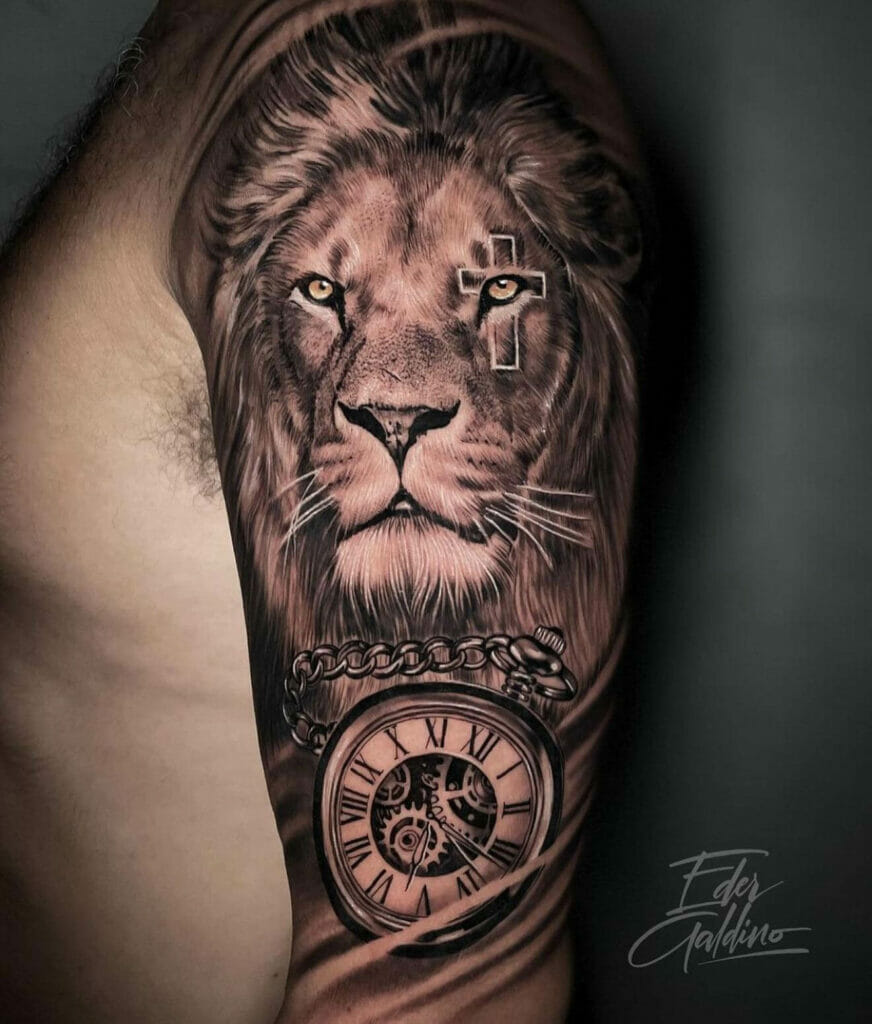 Lion Wildlife Tattoo Sleeve