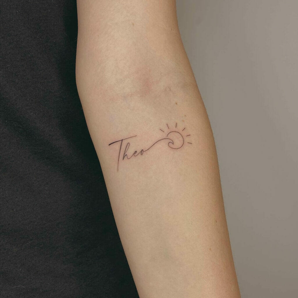 Creative script tattoos on forearm