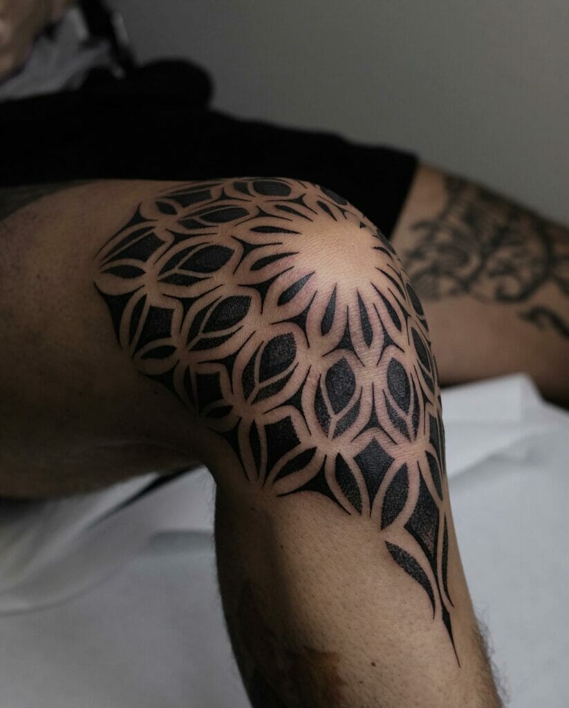 Iridescent dark mandala tattoo design