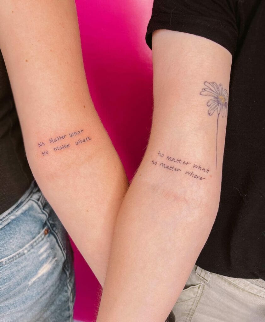 Personal script forearm tattoo