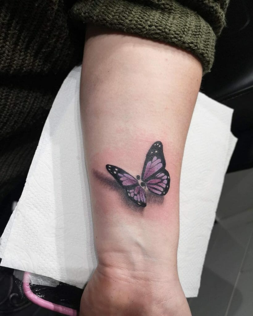 3D-Semikolon-Schmetterlings-Tattoo-Idee