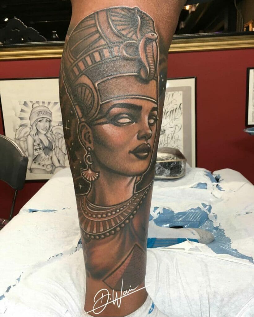 Egyptian black goddess tattoo