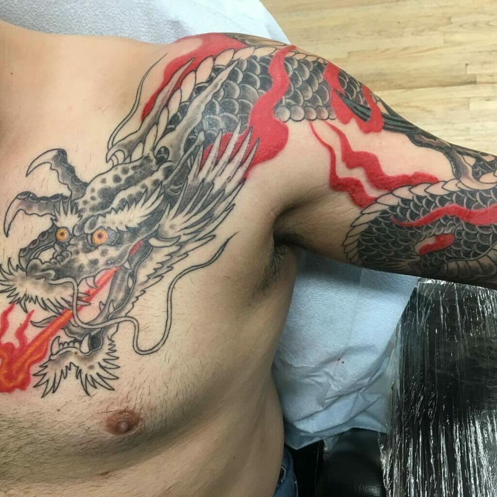 Japanese ascending dragon tattoo