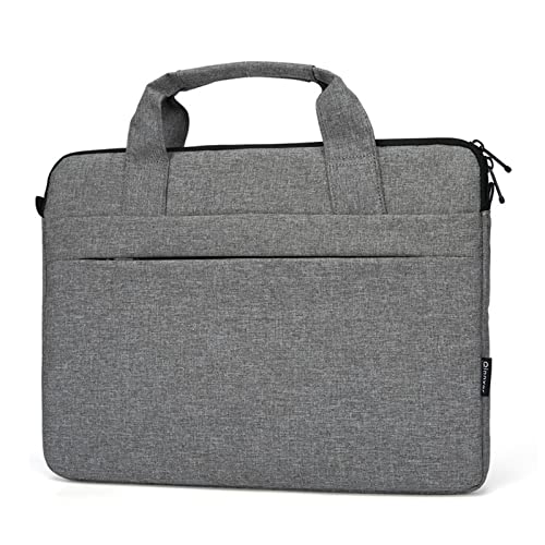 WSLCN 14 Inch Laptop Briefcase, Waterproof Shockproof Lightweight Shoulder Bag, Laptop Sleeve Compatible Light Gray