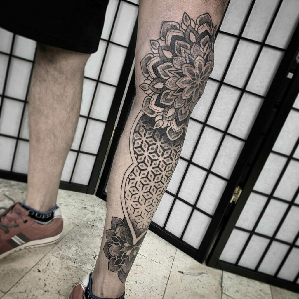 Brilliant and monochromatic black mandala tattoo