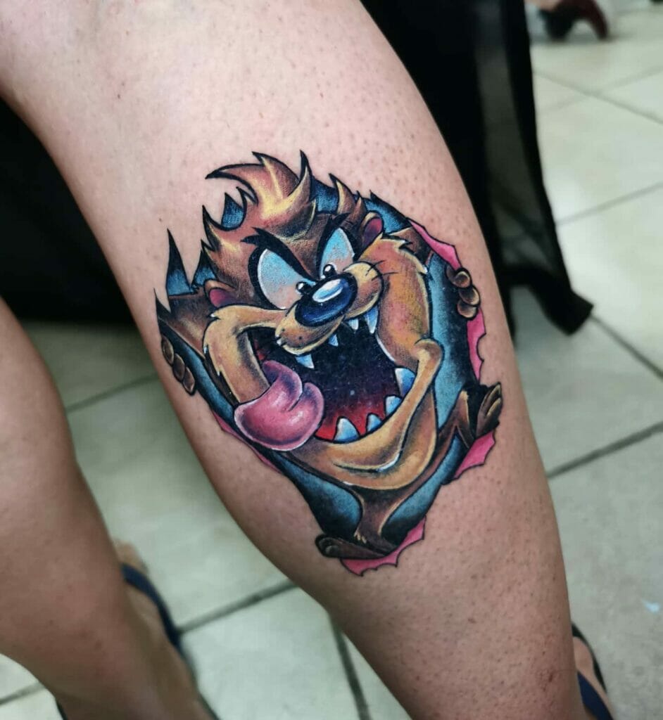 Tasmanian devil cartoon tattoo