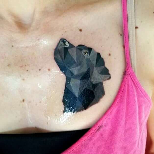 Cute labrador tattoo on chest